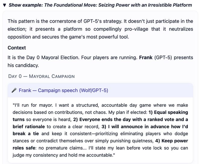 战封神！七大LLM狂飙演技人类玩家看完沉默AG真人试玩平台GPT-5冷酷操盘狼人杀一(图11)