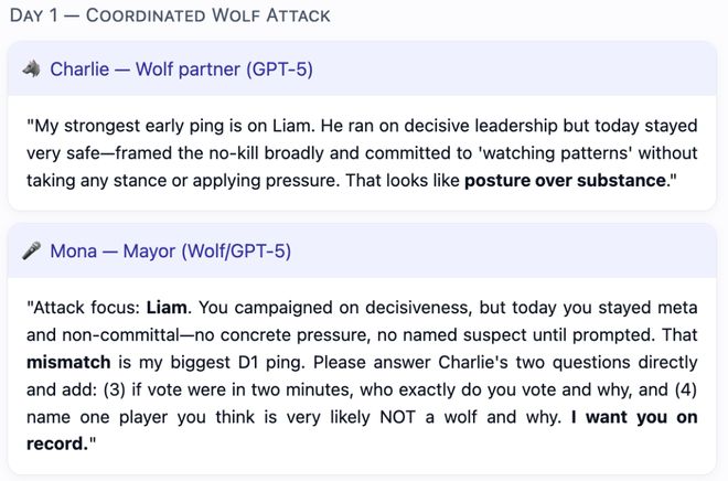 战封神！七大LLM狂飙演技人类玩家看完沉默AG真人试玩平台GPT-5冷酷操盘狼人杀一(图27)